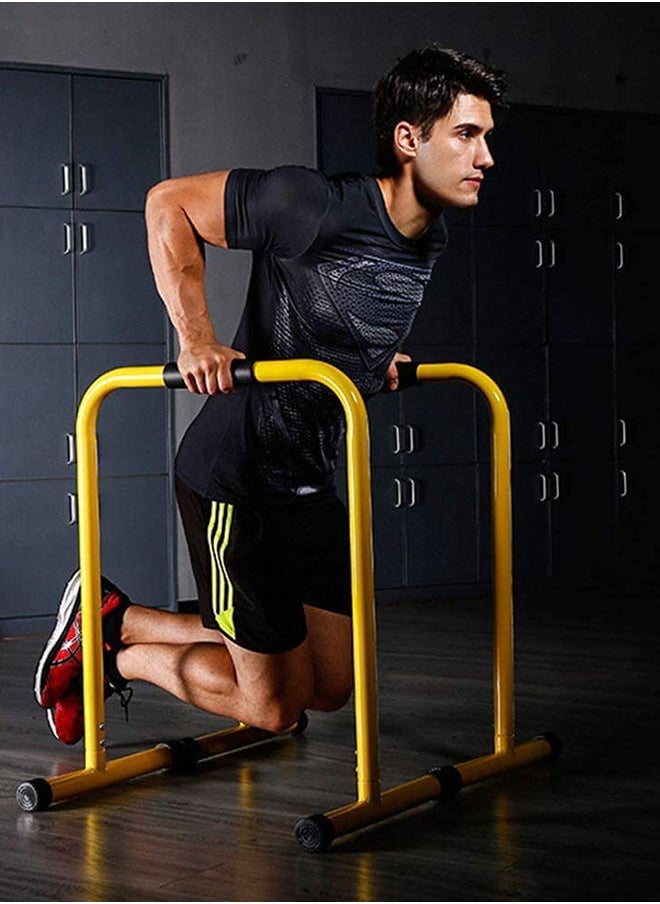 Generic - Heavy Duty Multi-Function Dip Stand Home Gym Heavy Duty Parallettes Exercise Bars Yellow - Image 1