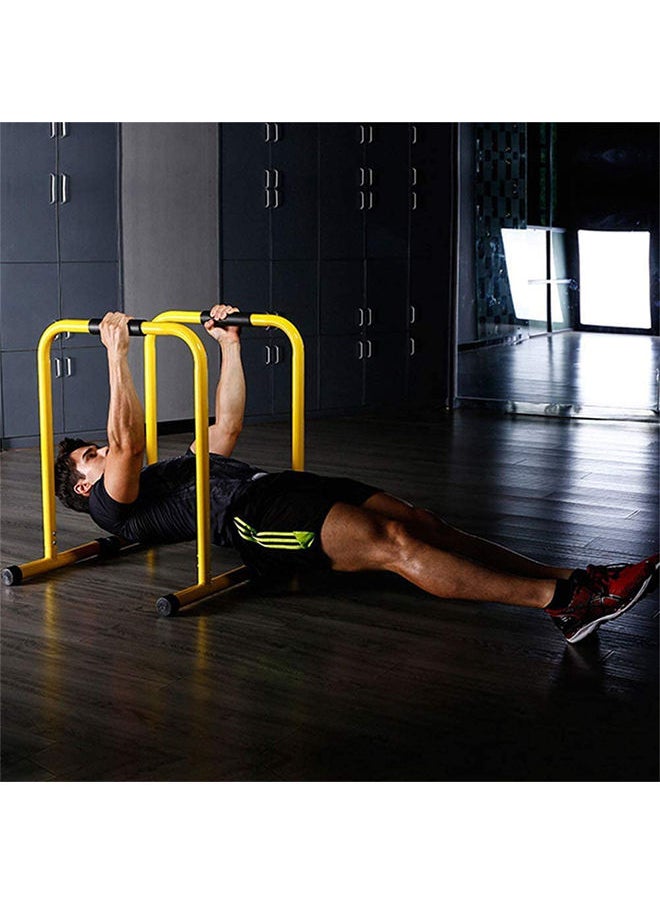 Generic - Heavy Duty Multi-Function Dip Stand Home Gym Heavy Duty Parallettes Exercise Bars Yellow - Image 1