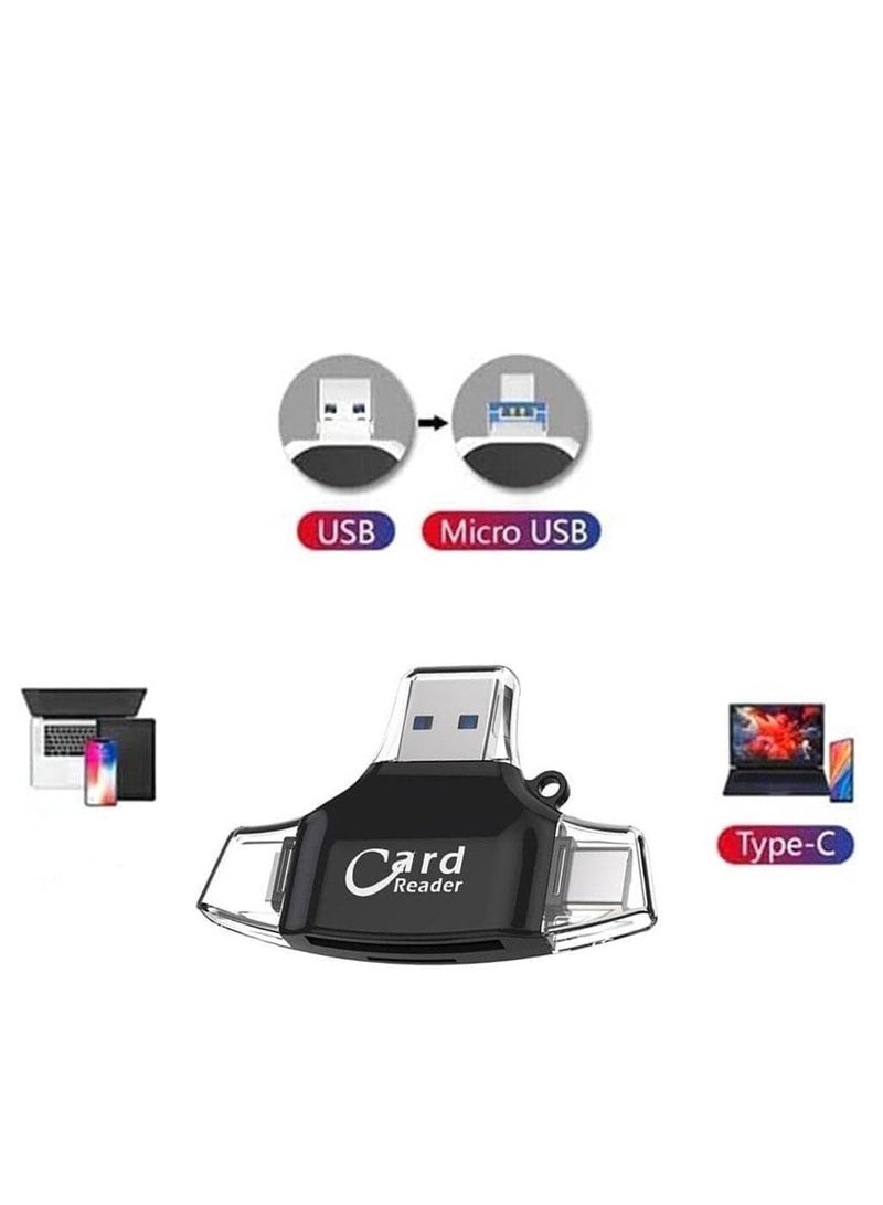 ELTRAZONE 4-in-1 Multi-Port USB-C Card Reader & Hub Adapter – SD/TF Memory Card Reader, Type-C Camera Adapter, Compatible with All Type-C Devices (Multicolor) - Image 2