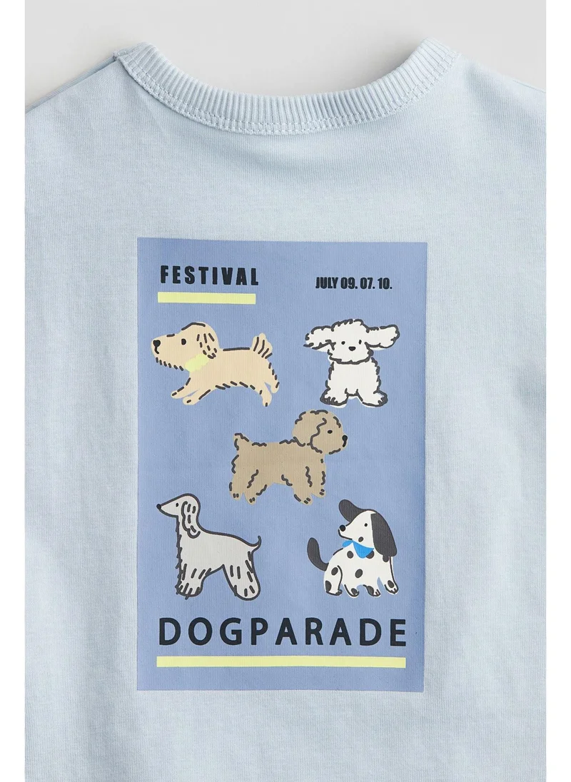 اتش اند ام Printed cotton T-shirt