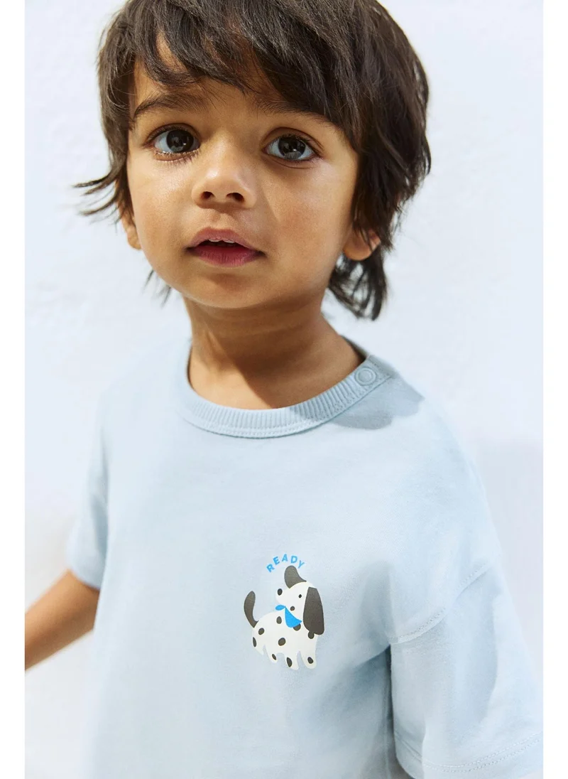 اتش اند ام Printed cotton T-shirt