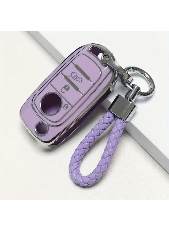 Car Key Protection Set Suitable For Cars Compatible With 500 And 500X White Suit Gift For Men And Women Including Key Pouch And Keychain - Image 1