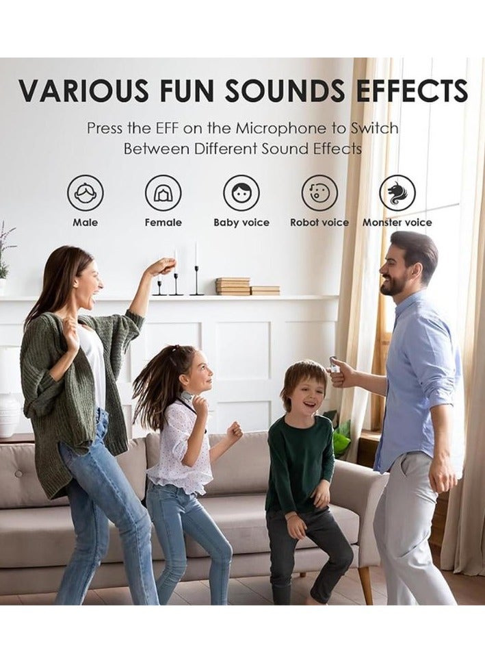 SU.YOSD YS307  LED Wireless Portable Karaoke Bluetooth Speaker with 2 Wireless Microphones White  - Image 5