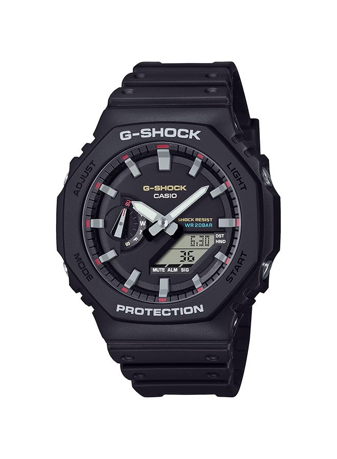G-SHOCK ساعة كاسيو للرجال جي شوك بإطار معدني أنالوج رقمي قرص رمادي حزام ريزين GM-2100MF-5ADR. - Image 1