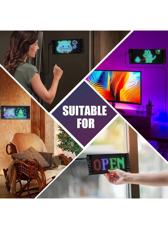 Rayhome لافتة سيارة LED ميني من RAYHOME، 6.7''x2.76'' لوحة مصفوفة LED مرنة تحكم عبر تطبيق بلوتوث USB 5V لافتة LED قابلة للبرمجة للسيارة حفلة زفاف مهرجان - Image 5