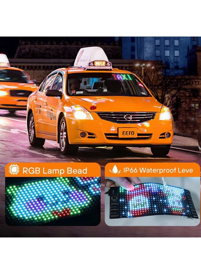 Rayhome لافتة سيارة LED ميني من RAYHOME، 6.7''x2.76'' لوحة مصفوفة LED مرنة تحكم عبر تطبيق بلوتوث USB 5V لافتة LED قابلة للبرمجة للسيارة حفلة زفاف مهرجان - Image 2