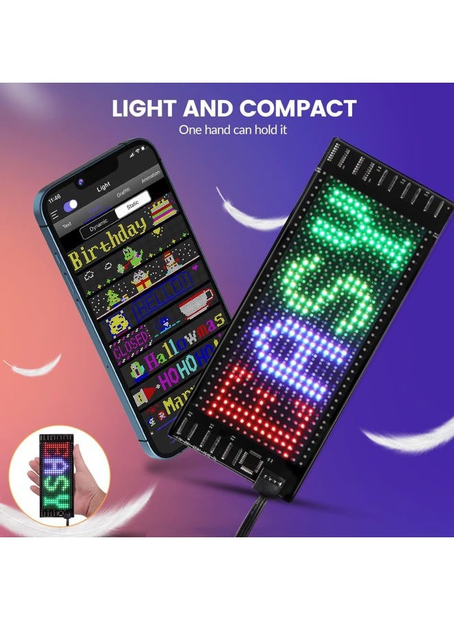 Rayhome لافتة سيارة LED ميني من RAYHOME، 6.7''x2.76'' لوحة مصفوفة LED مرنة تحكم عبر تطبيق بلوتوث USB 5V لافتة LED قابلة للبرمجة للسيارة حفلة زفاف مهرجان - Image 4