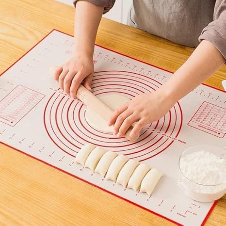 VIBRAL Silicone Pastry Mat for Pastry Rolling with Measurements NonStick Silicone Pastry Mat for Baking Dough Rolling Mat Pie Crust Mat Oven Liner 40cm x 60cm Pack of 1 - Image 3