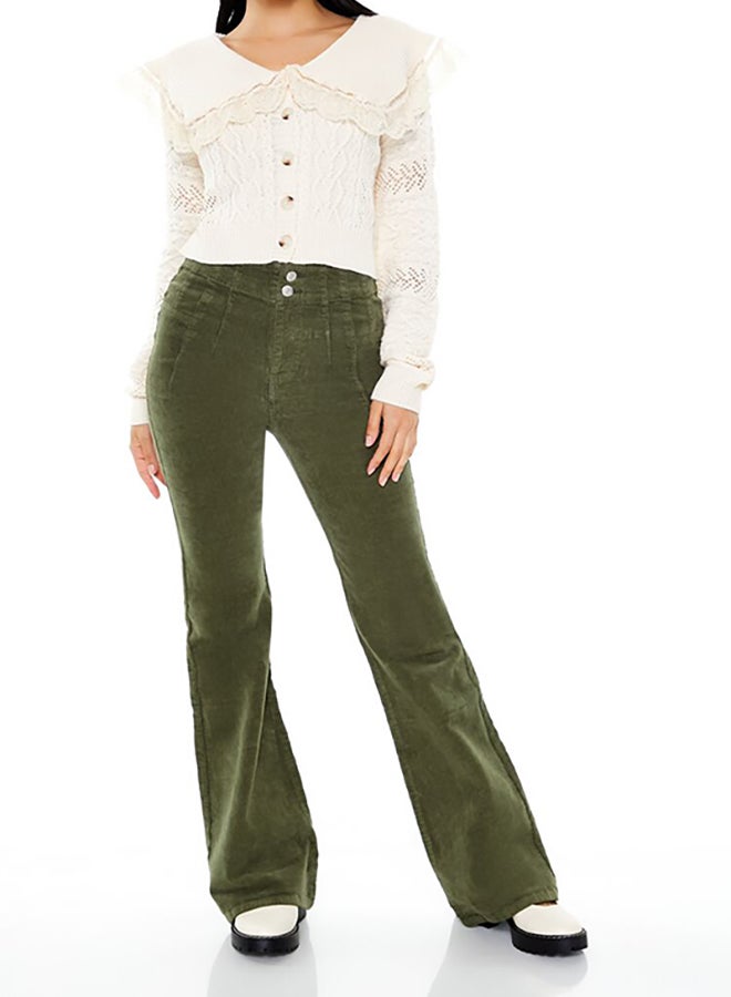 FOREVER 21 High-Rise Corduroy Flare Pants - Image 2