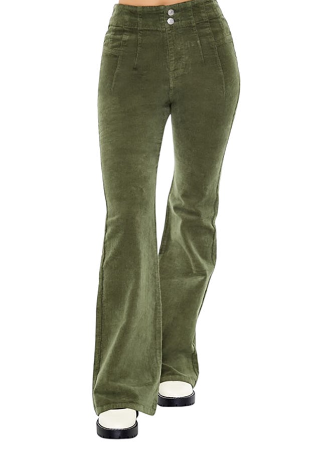 FOREVER 21 High-Rise Corduroy Flare Pants - Image 1