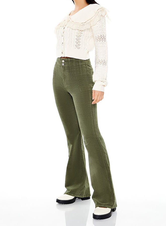 FOREVER 21 High-Rise Corduroy Flare Pants - Image 3