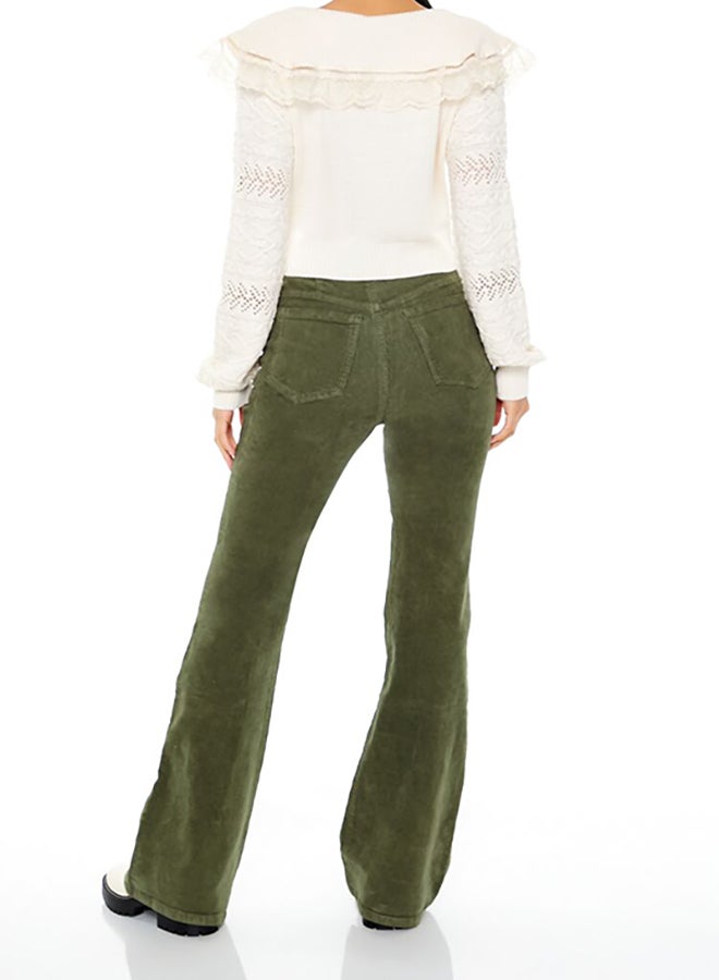 FOREVER 21 High-Rise Corduroy Flare Pants - Image 4