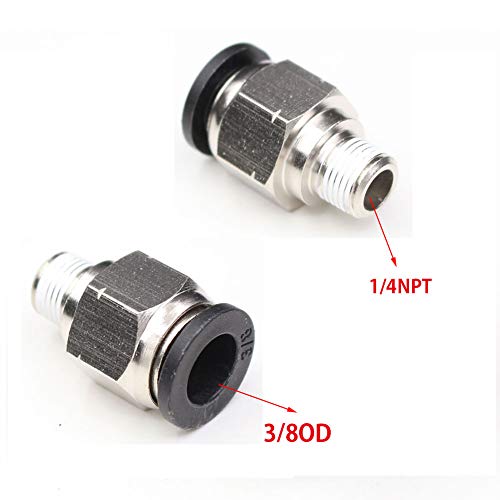 CEKER 1/4" NPT Push to Connect Fitting Air Fitting,CEKER 3/8 Inch Tubing Od to 1/4 npt male thread pneumatic fittings air line quick connect fitting 5Packs - Image 4