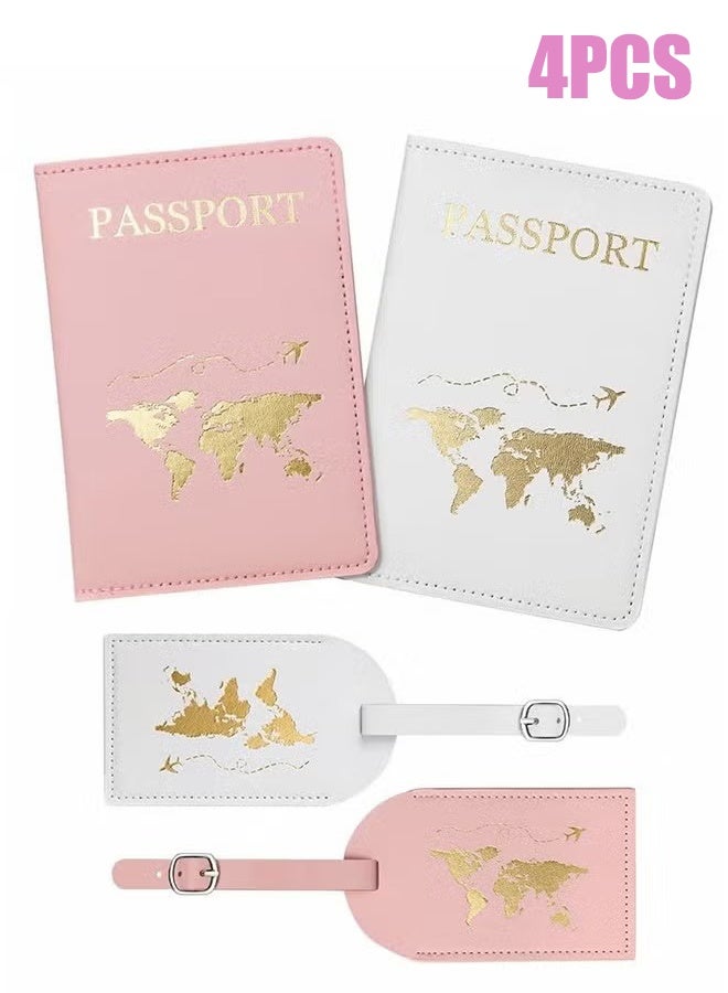 واي جيه علامات الأمتعة، 2 قطعة من أغطية جواز السفر على شكل طائرة و 2 قطعة من الحقائب، حامل منظم حقيبة السفر، ملصقات الحقائب - Image 1