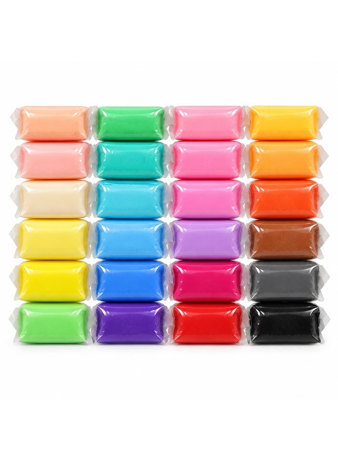 Kidzilla Air-Dry Clay Kit for Kids, 24 Colours Modelling Clay with Sculpting Tools, Creative Arts & Crafts Play Dough Set, Multicolour - Image 2
