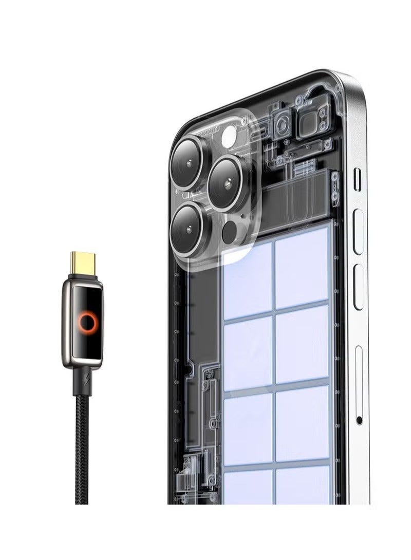 مكدودو كابل MCDODO CA668 بخاصية إيقاف التشغيل التلقائي 100 واط من USB-C إلى USB-C مع إضاءة LED وشاشة عرض 1.2 متر - Image 3