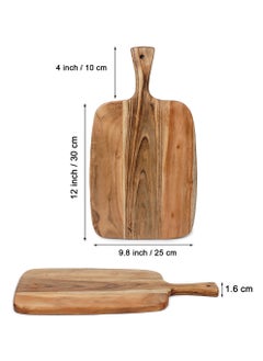 REZLAN UAE Acacia Wood Bat-Style Chopping Board – 23x41x1.8cm – Extra Wide Cutting Board with 4" Handles – Charcuterie Board, Cheese Board, Serving Tray – Durable Wooden Kitchen Essential  - Image 3