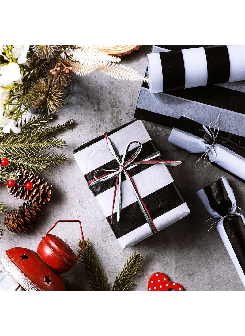Shappy Shappy Black and White Stripes Tissue Paper Bulk Stripes Wrapping Paper 28 Inch by 20 Inch 30 Sheets for Gift Bags  - Image 3