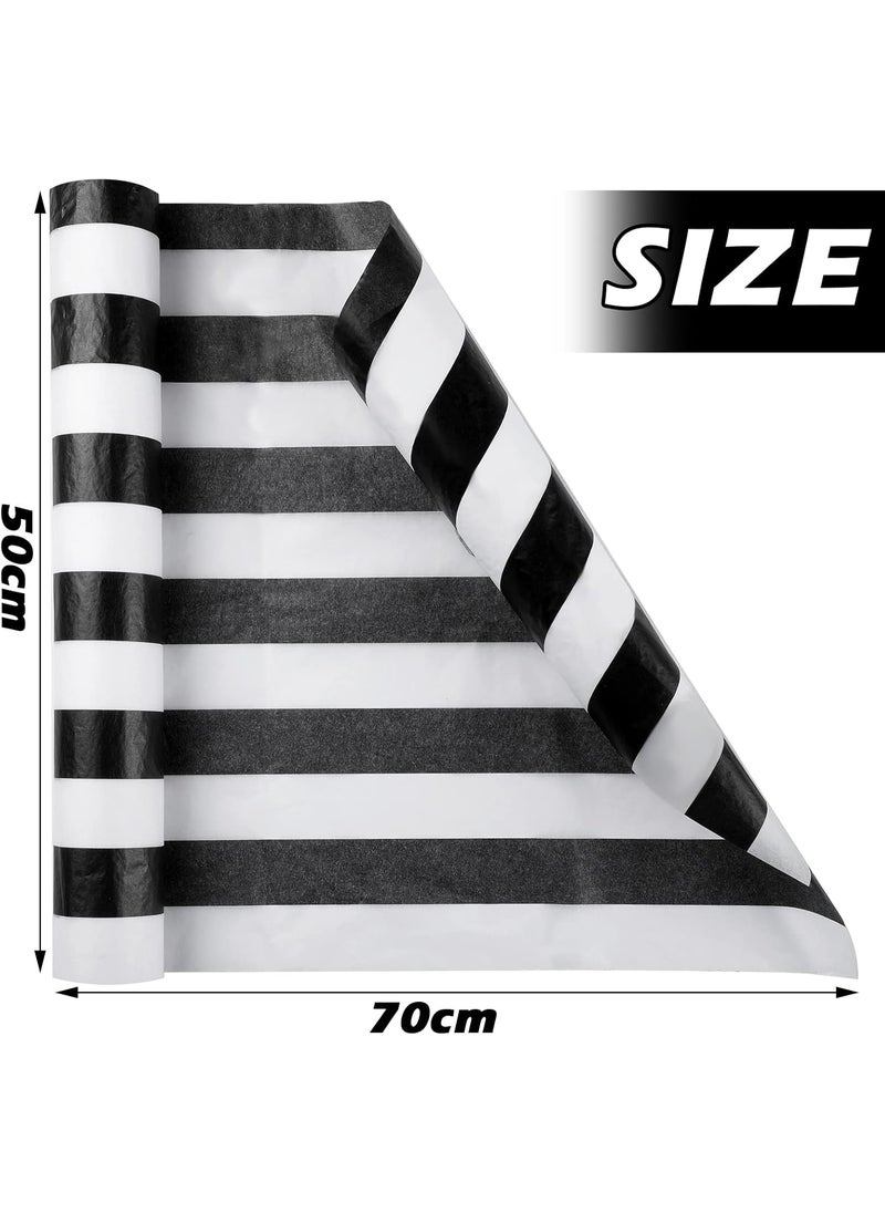 Shappy Shappy Black and White Stripes Tissue Paper Bulk Stripes Wrapping Paper 28 Inch by 20 Inch 30 Sheets for Gift Bags  - Image 2