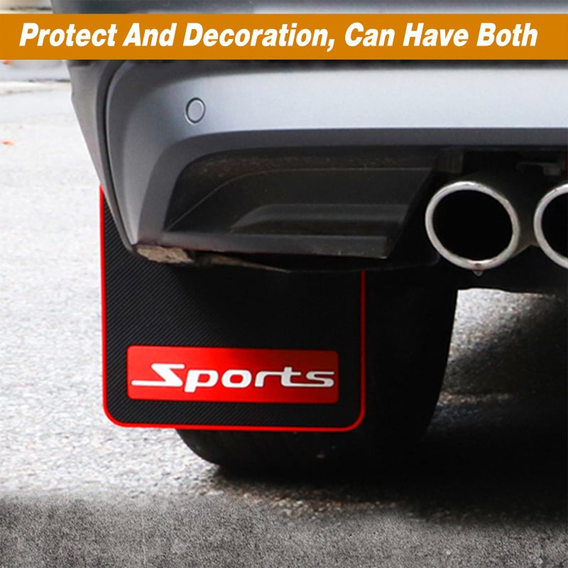 KEYOOG 2 Pcs Plus Size Universal Widening Automobile Mud Flap, Splash Guard, Fit for Pickup, Truck, Large Van, Soft Mud Guard of Sediment Resistant, 20 in/ 12 in/ 0.2 in,Black Sports - Image 5