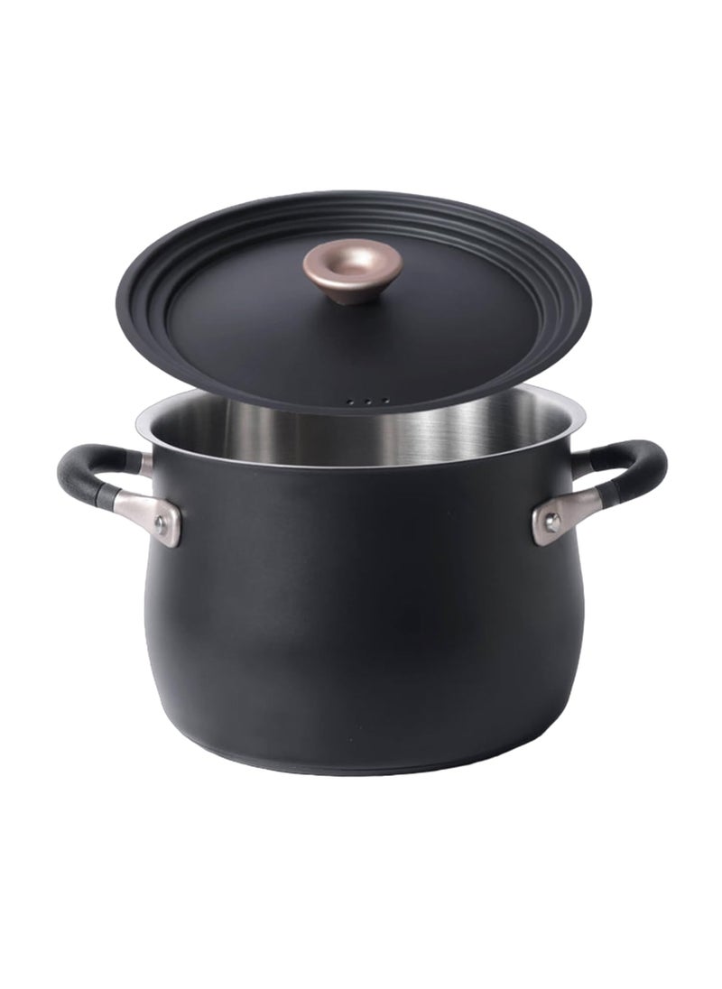 MEYER Meyer Accent Series Hard Anodized Steel Casserole with Lid | Biryani Pot | Cooking Casserole with Lid Gas and Induction Compatible | Cooking Set for Kitchen, 2 Piece, 7.6L Matte Black  - Image 1
