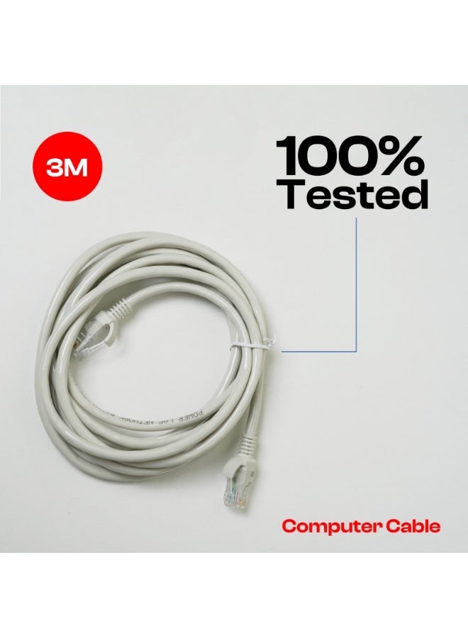 Power Lap CAT6 Ethernet LAN Cable High-Speed Internet Cable | 100% Tested Stable Data Transmission, White - Image 2
