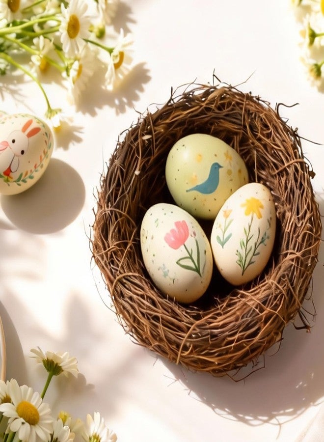 KASHUNUO Artificial Bird Nest Ornament: 5.9In Natural Rattan Craft Nest for Easter - Ideal for Holiday Parties Weddings Garden Decor and Table Settings - Aesthetic Festival Atmosphere Creator - Image 1