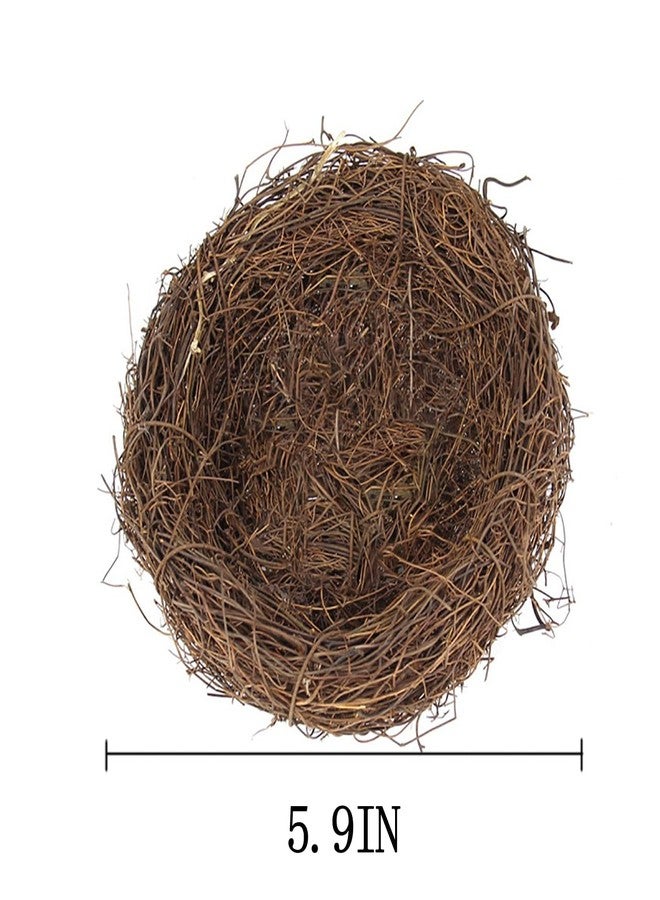 KASHUNUO Artificial Bird Nest Ornament: 5.9In Natural Rattan Craft Nest for Easter - Ideal for Holiday Parties Weddings Garden Decor and Table Settings - Aesthetic Festival Atmosphere Creator - Image 5