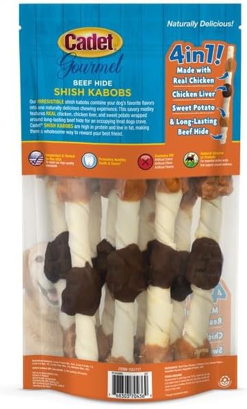 Cadet XLarge Dog Treat 4in1 Beef Hide Shish Kabobs 10 ct - Image 2