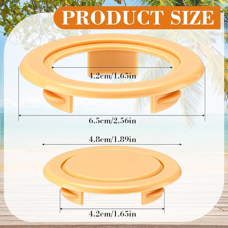 Bememo 2 Inch Patio Table Umbrella Hole Ring and Cap Set, Standard Size Umbrella Thicker Hole Ring Plug and Cap Set (Wood Color) - Image 2