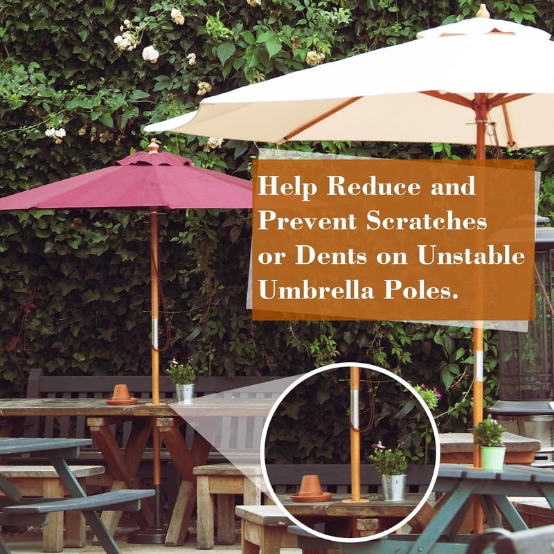 Bememo 2 Inch Patio Table Umbrella Hole Ring and Cap Set, Standard Size Umbrella Thicker Hole Ring Plug and Cap Set (Wood Color) - Image 3