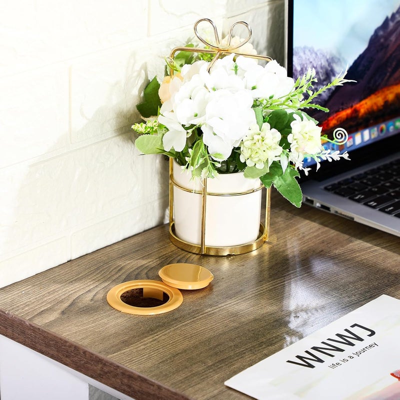 Bememo 2 Inch Patio Table Umbrella Hole Ring and Cap Set, Standard Size Umbrella Thicker Hole Ring Plug and Cap Set (Wood Color) - Image 5