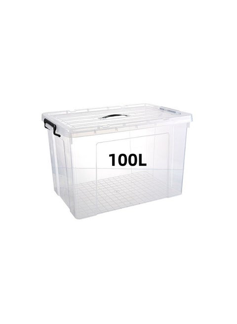 Storage plastic boxes with lid and wheels, for moving, lockable container with handles, transparent  organiser bin, heavy duty container