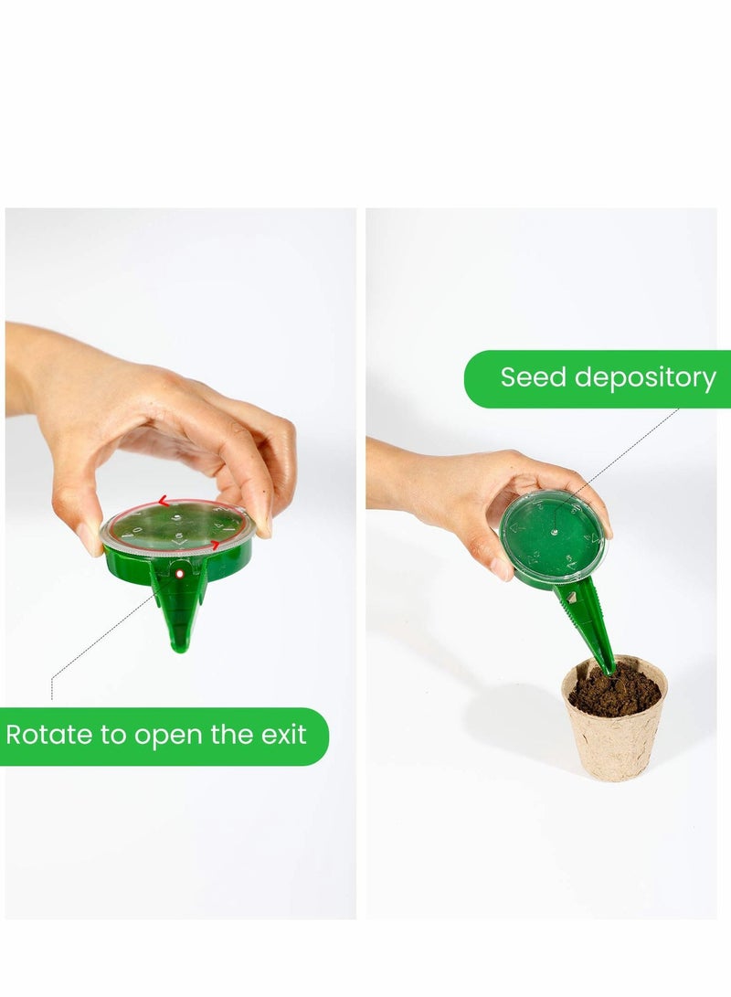 SYOSI Peat Pots for Seedling 100 pcs, Round Biodegradable Seed Starter Plants Nursery Seedlings Garden Bonus 100 Labels 3 Planting Tools & 1 Dispenser ( 204 ) - Image 4