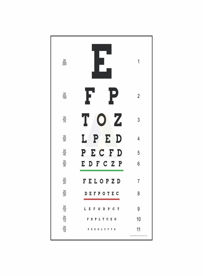 Anne Print Solutions Paper Eye Test Chart for Clinic, Hospital, Nursing Home - Pack of 1, Size 13 x 19 Inch, Multicolour - Image 1