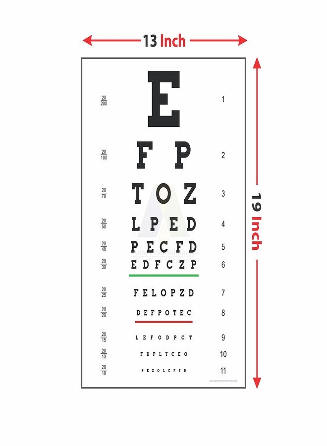 Anne Print Solutions Paper Eye Test Chart for Clinic, Hospital, Nursing Home - Pack of 1, Size 13 x 19 Inch, Multicolour - Image 2