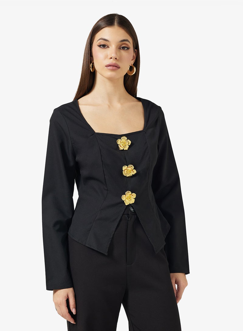 ELLA Top With Center Split Detail - Image 1