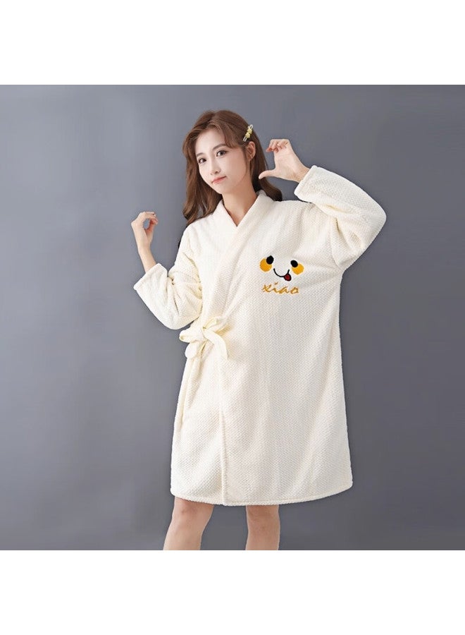 Fan Ye Coral Fleece Bathrobe Bath Towel Wearable Long Sleeve Bath Skirt Home Quick-dry Absorbent Soft Skin-friendly Non-shedding Robe Student - Image 4