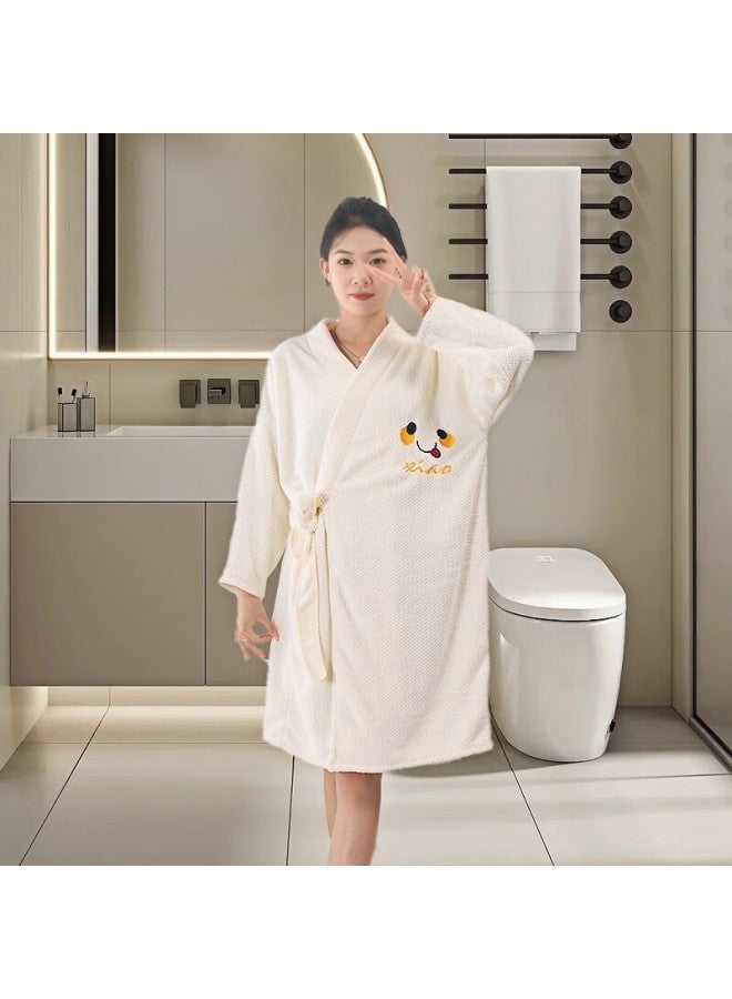 Fan Ye Coral Fleece Bathrobe Bath Towel Wearable Long Sleeve Bath Skirt Home Quick-dry Absorbent Soft Skin-friendly Non-shedding Robe Student - Image 3