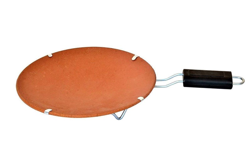 SHRIYAM CRAFT Handmade Earthenware Clay Tawa with Handle Pack of 1 - Image 1