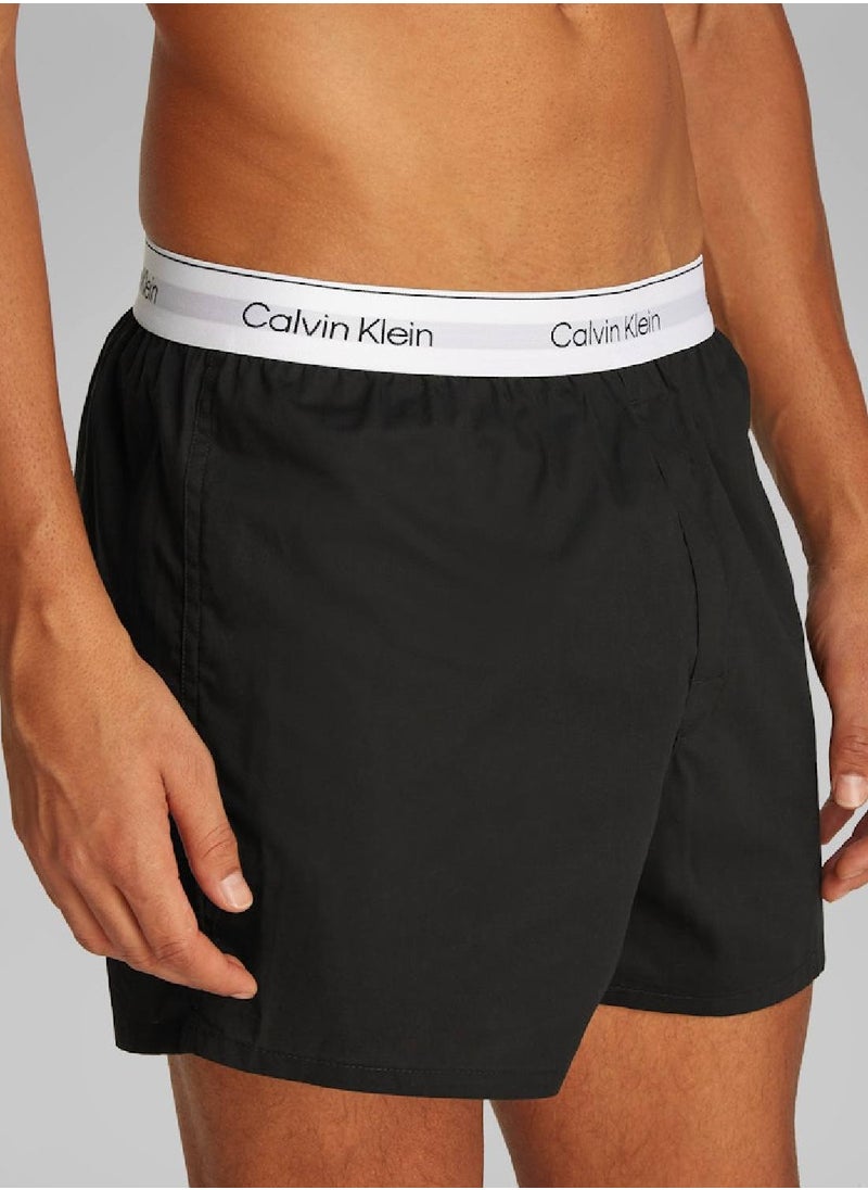CALVIN KLEIN Men's 3 Pack Slim Fit Boxers - Icon Cotton Stretch - Cotton, Black  - Image 4