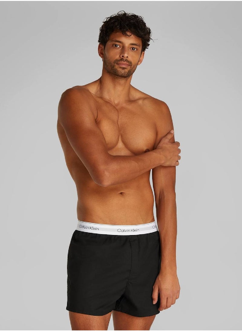 CALVIN KLEIN Men's 3 Pack Slim Fit Boxers - Icon Cotton Stretch - Cotton, Black  - Image 2