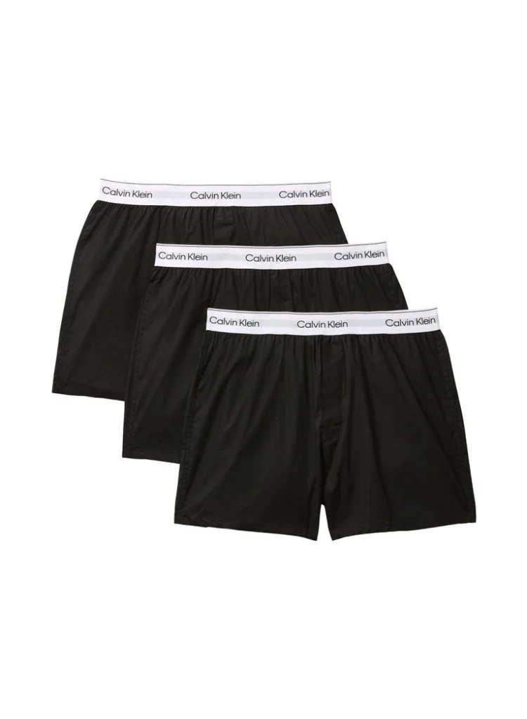 CALVIN KLEIN 3 Pack Slim Fit Boxers - Icon Cotton Stretch