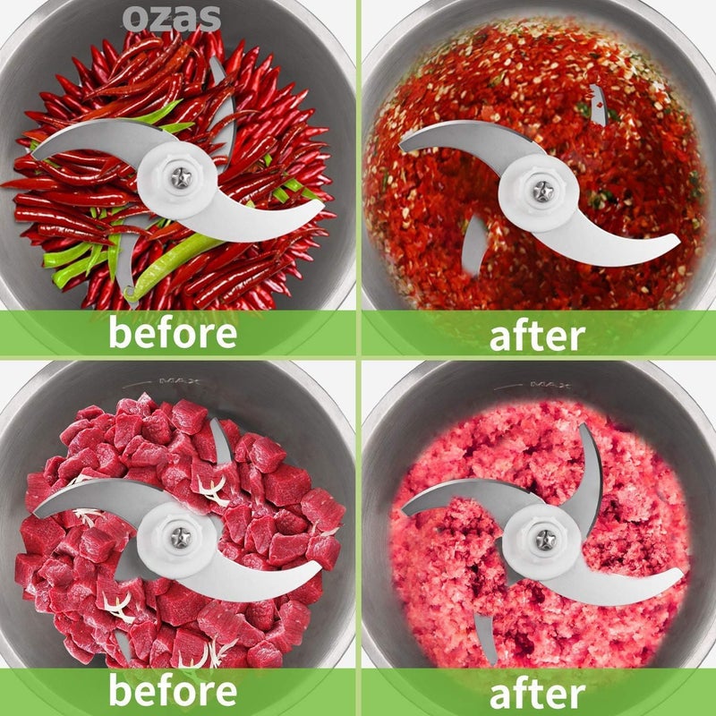 XIGSTA XIGSTA Stainless Steel Electric Meat Grinder Electric Meat Grinders with Bowl for Kitchen Food Chopper Meat Vegetables Onion Slicer Dicer Fruit and Nuts Blender  - Image 2