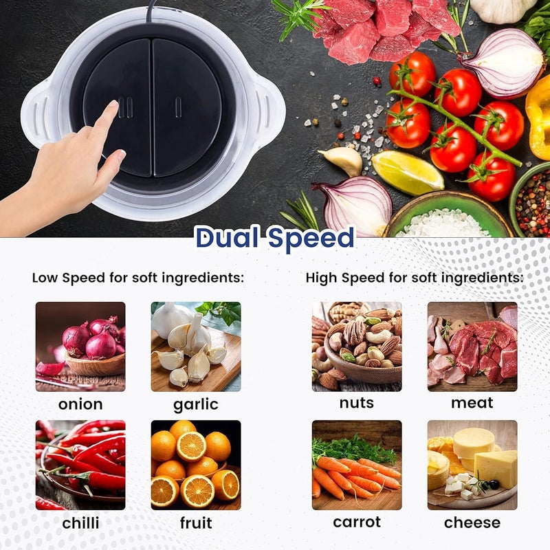 XIGSTA XIGSTA Stainless Steel Electric Meat Grinder Electric Meat Grinders with Bowl for Kitchen Food Chopper Meat Vegetables Onion Slicer Dicer Fruit and Nuts Blender  - Image 3