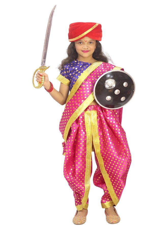 TWINKLE TOTS Rani Lakxmi Bai Dress for Girls Kids Costume With Complete Accessories Jhansi Ki Rani Costume - Image 4