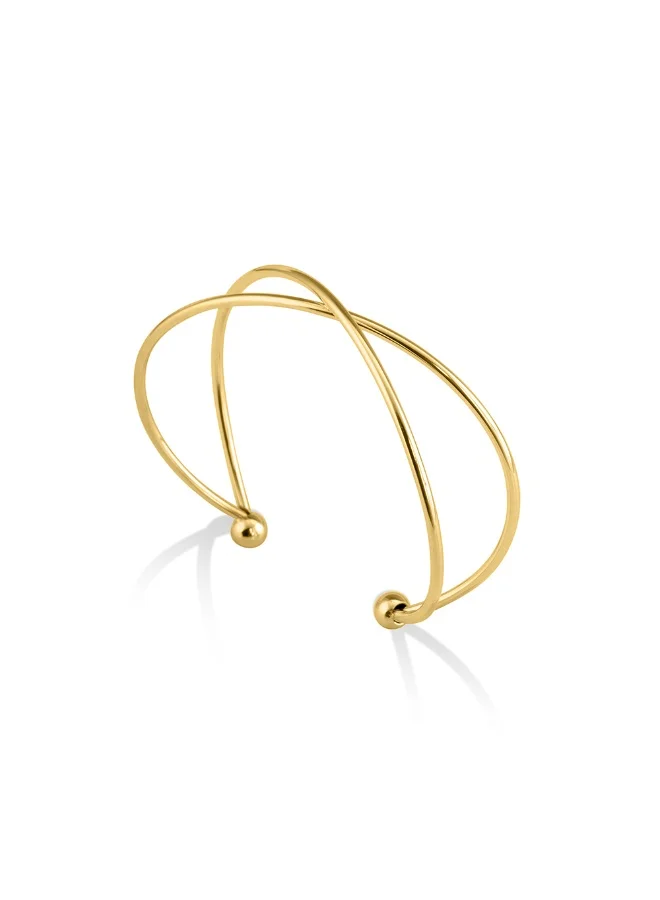 PALMONAS Golden Crossover Kada Bracelet for Women | 18K Gold Plated, Waterproof & Anti-Tarnish