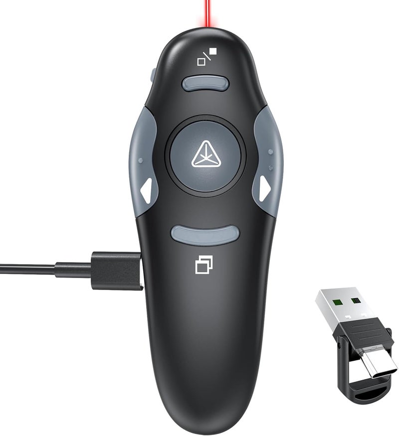 PPTSLID [2 in 1 Usb C + Rechargeable] Presentation Clickers, Powerpoint Clicker Wireless Presenter Remote Control, Advanced Slideshow Remote Control Ppt Slideshow Usb Cl - Image 1