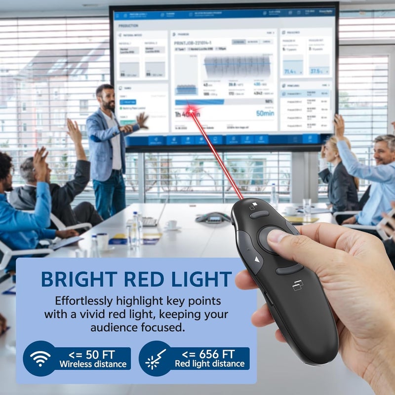 PPTSLID [2 in 1 Usb C + Rechargeable] Presentation Clickers, Powerpoint Clicker Wireless Presenter Remote Control, Advanced Slideshow Remote Control Ppt Slideshow Usb Cl - Image 4
