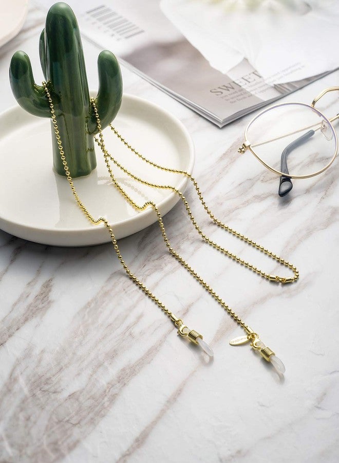 AllenCOCO 14 K Gold Plated Faceted Beads Eyeglass Chains for Women Sunglass Retainer Strap Eyewear Retainer Eyeglass Strap Holder - Image 2